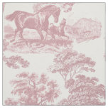 Elegant Vintage Soft Pink Horse Toile Fabric