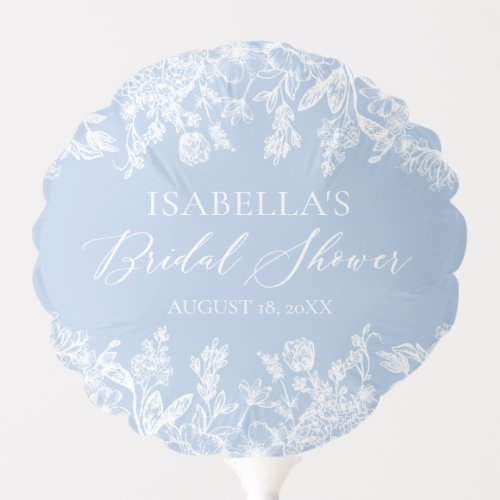 Elegant Vintage Something Blue Bridal Shower  Balloon