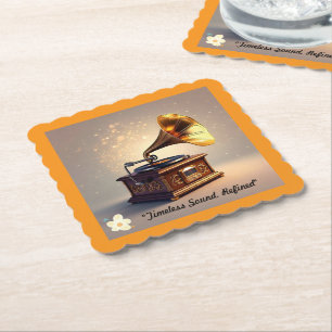 "Elegant Vintage Sound" Paper Coaster