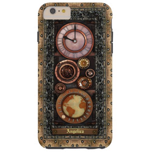 Elegant Vintage Steampunk Timepiece Tough iPhone 6 Plus Case