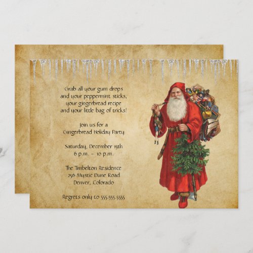 Elegant Vintage Style Christmas Design Party Invitation