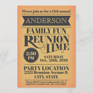 Elegant vintage style family reunion design. invitation