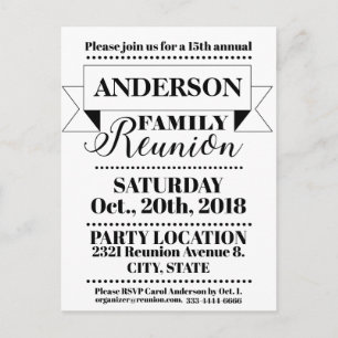Elegant vintage style family reunion design postcard