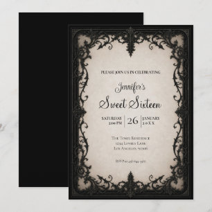Elegant Vintage Sweet 16 Birthdy Invitation