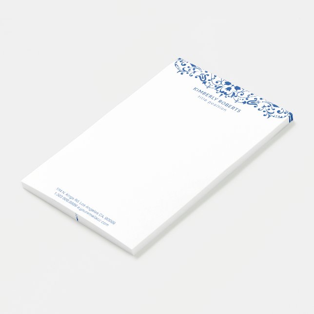 Elegant vintage swirly design element post-it notes (Angled)