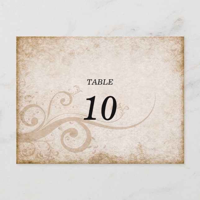 Elegant vintage Table Number Postcard (Front)