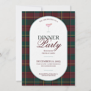 Elegant vintage Tartan Plaid Christmas Invitation