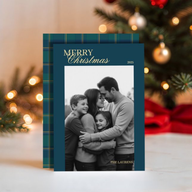 Elegant vintage Tartan Plaid Holiday Card (Creator Uploaded)