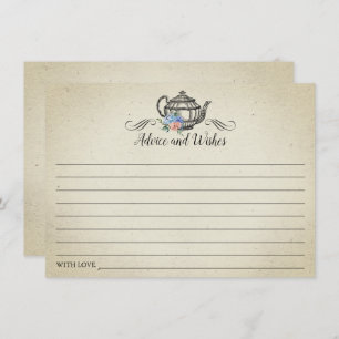 Elegant Vintage Tea Party Advice Card
