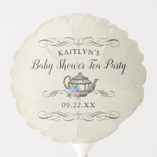 Elegant Vintage Tea Party   Baby Shower Balloon