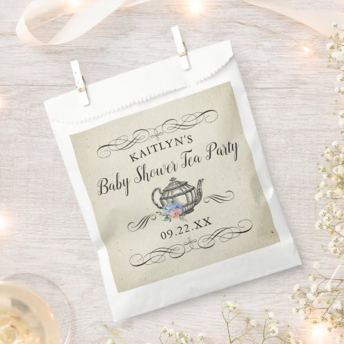 Elegant Vintage Tea Party  Baby Shower Favor Bag