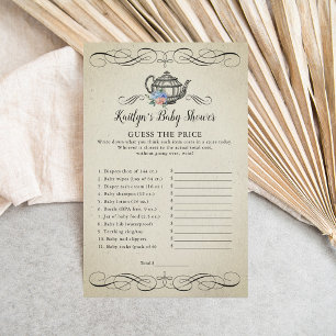 Elegant Vintage Tea Party Baby Shower Game