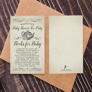 Elegant Vintage Tea Party Book Request Enclosure Card