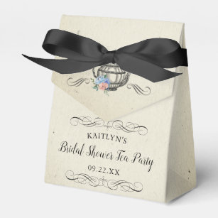 Elegant Vintage Tea Party   Bridal Shower Favor Boxes