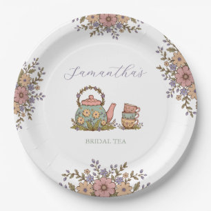 Elegant Vintage Tea Party Bridal Shower Paper Plates