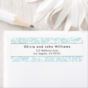 Elegant Vintage Teal Botanical Return Address Label
