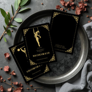 Elegant Vintage Trapeze Artist Golden Bridesmaid 