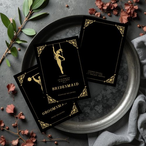 Elegant Vintage Trapeze Artist Golden Bridesmaid 