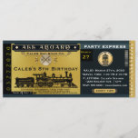 Elegant Vintage Travel Train Ticket Invitation