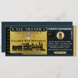 Elegant Vintage Travel Train Ticket Invitation | Zazzle