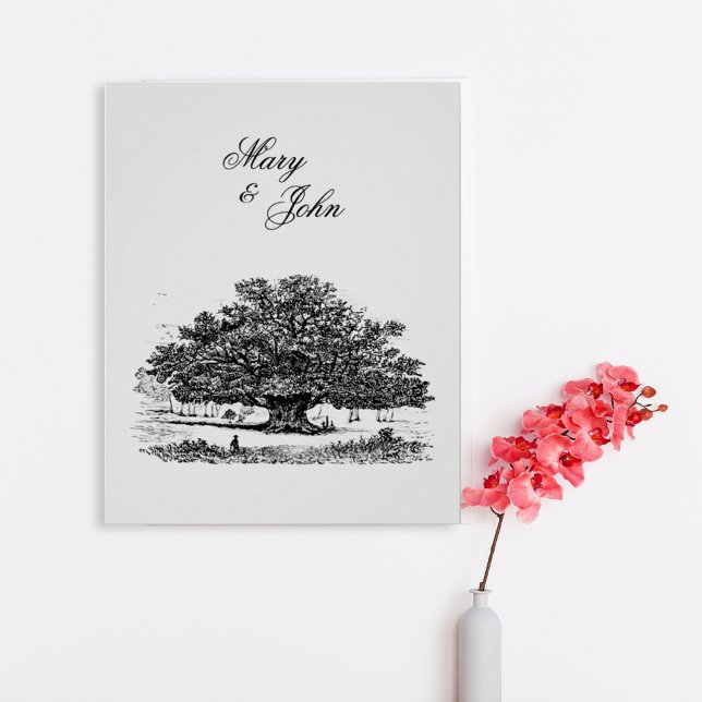 Elegant Vintage Tree Sketch Wedding Poster (Creator Uploaded)