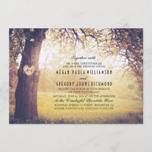 Elegant Vintage Tree Wedding Invitation