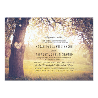 Elegant Vintage Tree Wedding Invitation