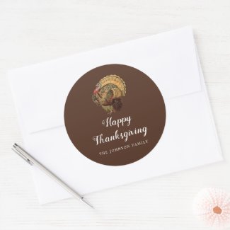 Elegant Vintage Turkey Happy Thanksgiving
