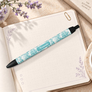 Elegant vintage turquoise toile de jouy pen