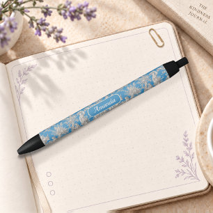 Elegant vintage turquoise toile de jouy pen