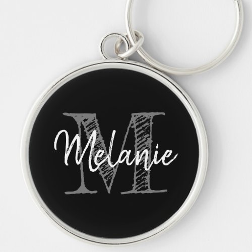 Elegant vintage typography monogram large premium keychain