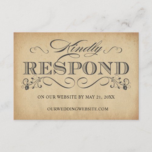 Elegant Vintage Typography Online RSVP Reply Cards