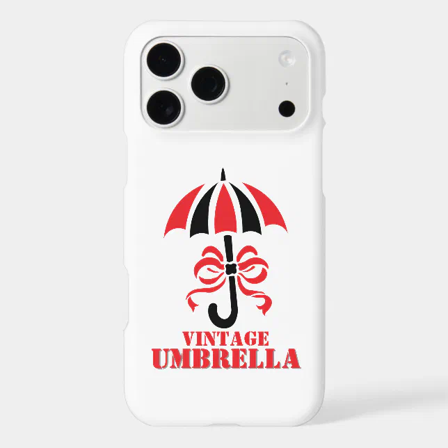 Elegant Vintage Umbrella with Ribbon Bow Design iPhone Case | Zazzle