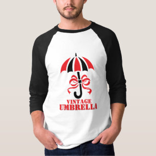 Elegant Vintage Umbrella with Ribbon Bow Design T-Shirt