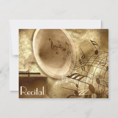 Elegant Vintage Unisex Music Recital Invitations