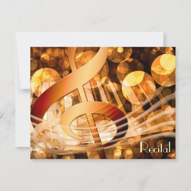 Elegant Vintage Unisex Music Recital Invitations (Front)