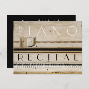 Elegant Vintage Unisex Piano Recital Invitations
