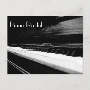 Elegant Vintage Unisex Piano Recital Invitations