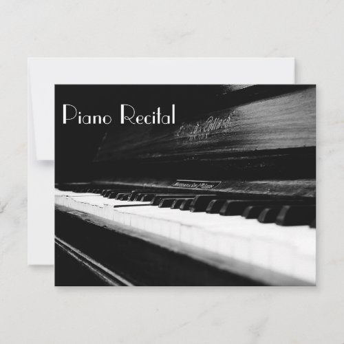 Elegant Vintage Unisex Piano Recital Invitations