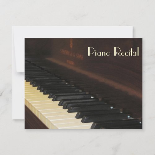 Elegant Vintage Unisex Piano Recital Invitations