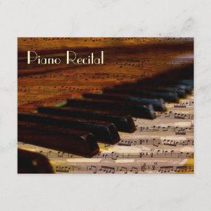 Elegant Vintage Unisex Piano Recital Invitations