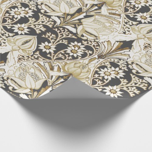 Elegant Vintage Victorian Beige Flowers Pattern Wr Wrapping Paper