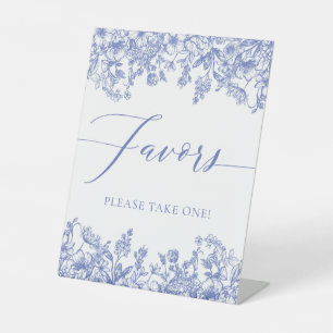 Elegant Vintage Victorian Blue Floral Favors Sign