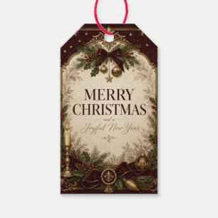 Elegant Vintage Victorian Christmas Greeting Gift Tags