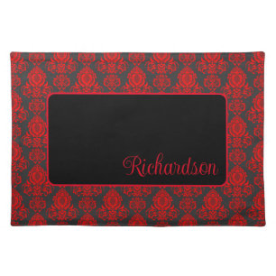 Elegant, Vintage, Victorian Damask Personalized Cloth Placemat