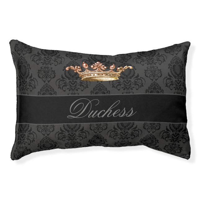 Elegant, Vintage, Victorian Damask Personalized Pet Bed (Front)