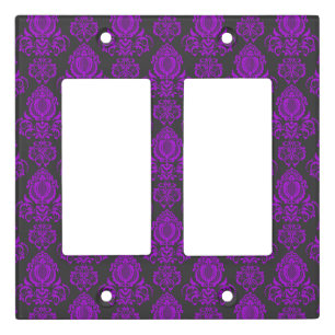 Elegant, Vintage, Victorian Damask Purple Light Switch Cover