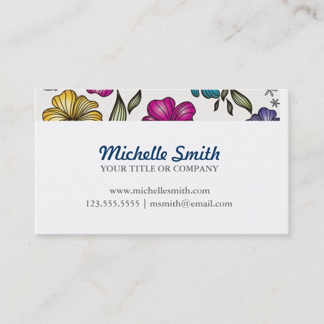 Elegant Vintage Victorian Flowers Business Card (Front)
