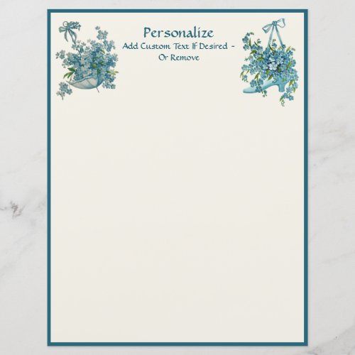 Elegant Vintage Victorian Pansies Baby Blue Floral