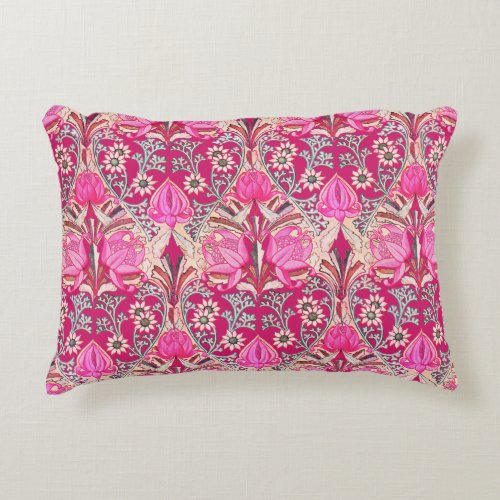 Elegant Vintage Victorian Pink Flowers Pattern Accent Pillow